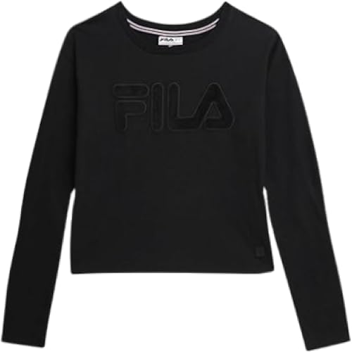 Fila Girls Long Sleeve Shirts - Soft Cotton Jersey Long Sleeve Graphic Tees for 
