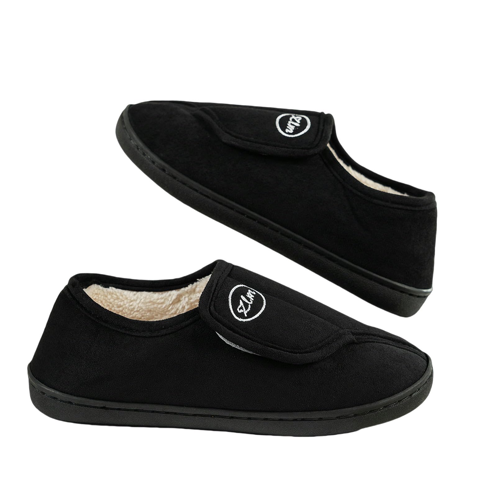 Pantofole Pannelli di Cotone Senza Slip Interni Caldi Invernali più Velluto E Scarpe di Cotone in Esterno Addensate-nero-36-37