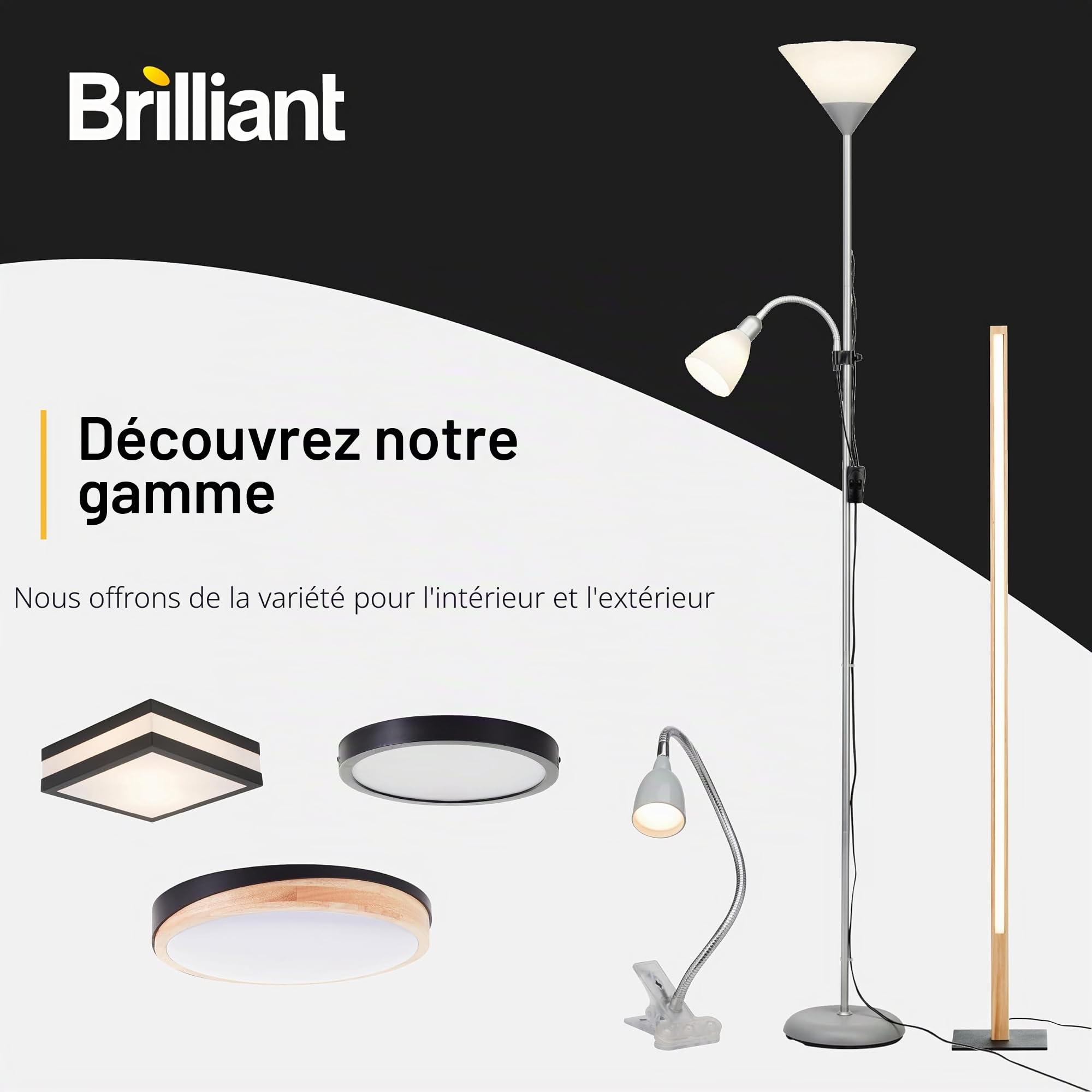 BRILLIANT lampe Brendan lampe de bureau LED titane | 1x LED 6W intégrée (SMD), (680lm, 4100K) | Échelle A ++ à E | Pressostat sur la tête, Gris