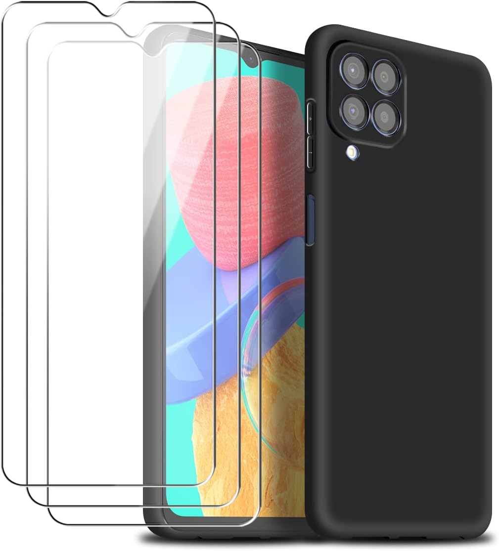 Coque + 2 Protections écran Pour Samsung Galaxy A22 4G/5G - Silicone Transparent + Verre Trempé