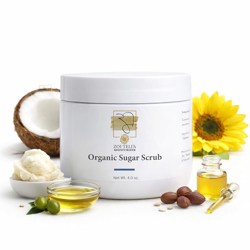 Esfoliante corporal de açúcar com manteiga de karité e óleo de jojoba Zoi Teli'a, 113 g