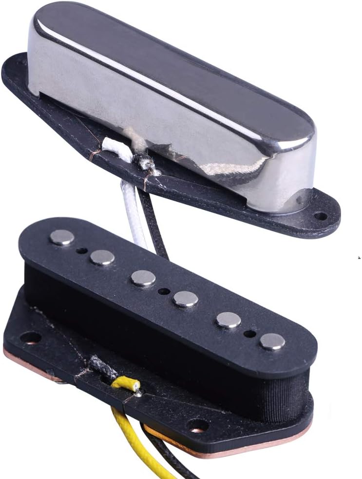 TC5&TM5- Single Coil Vintage Guitar Pickups Set Neck and Bridge Pickup Compatible with Tele Telecaster Style Electric Guitar Parts Replacement (Neck&Bridge)