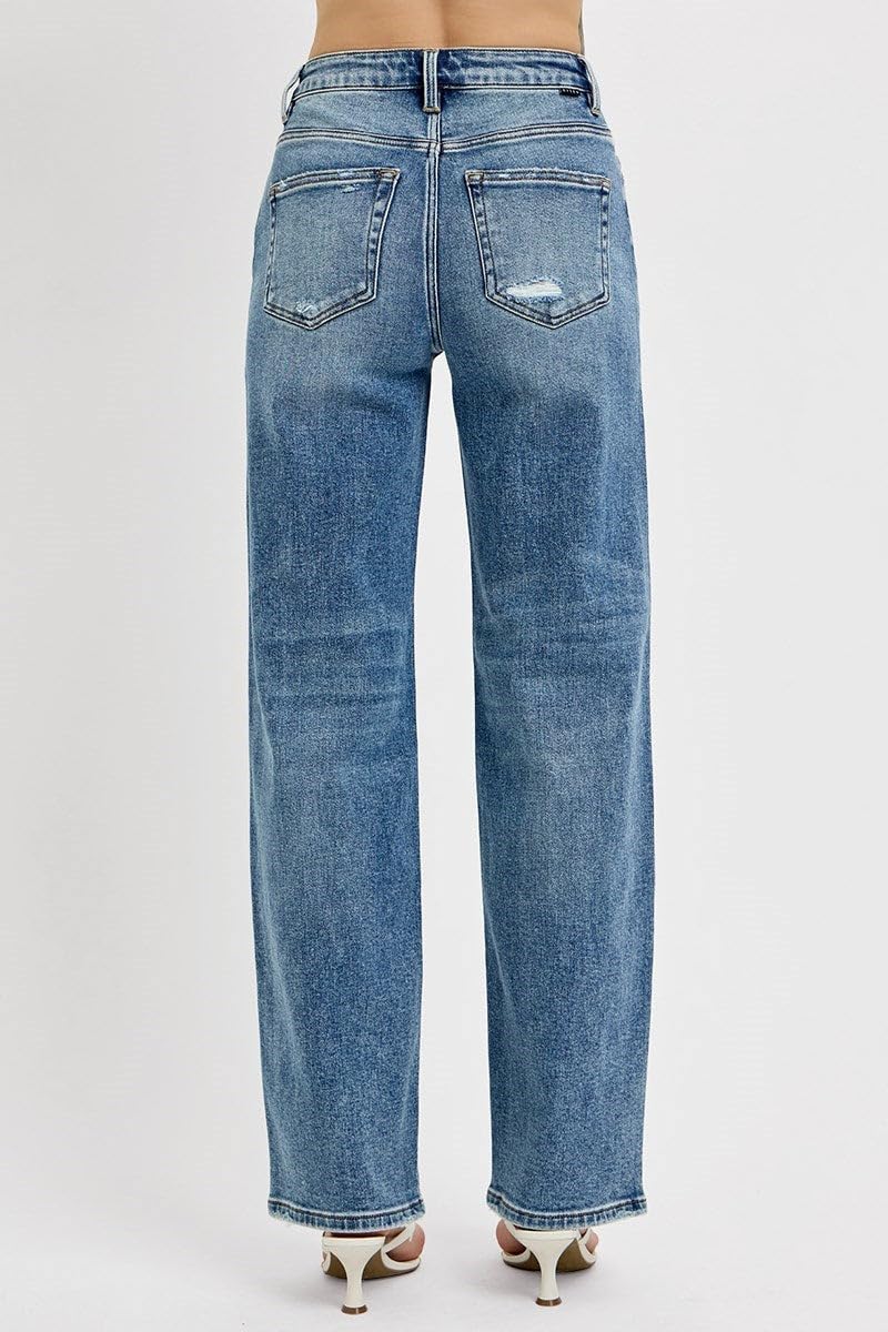 Risen Jeans - High Rise Wide Leg Baggy Jeans - (32" Long Inseam) - PW21125 - Includes Official Tag