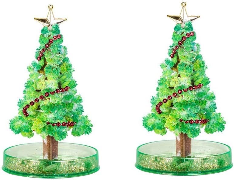 Luonita 2 PCS Magic Growing Crystal Christmas Tree Presents Novelty Kit for Kids Funny Educational and Party Toys ,Arrive Before Christmas(2 PCS)