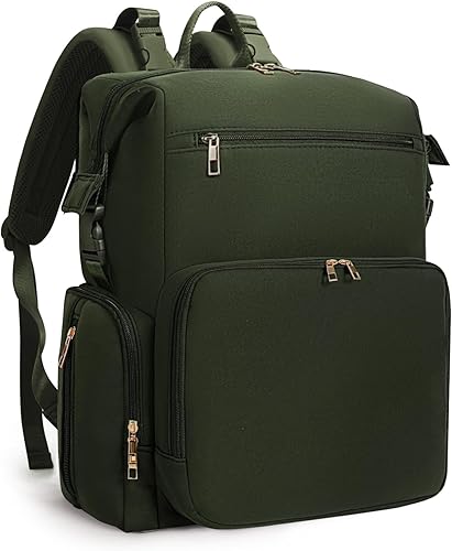 CEI-CEI Mochila de neopreno para pañales con bolsillos aislados, bolsas grandes de maternidad para bebés recién nacidos, bolsa de viaje con Verde