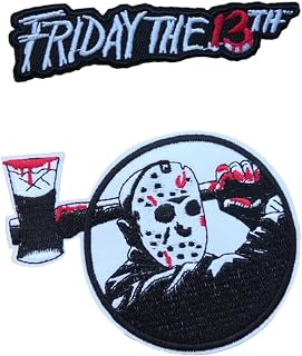 Friday The 13th Horror Movie Halloween Patch Axe Guy Jason Embroidered Iron On Sew On Patches Applique