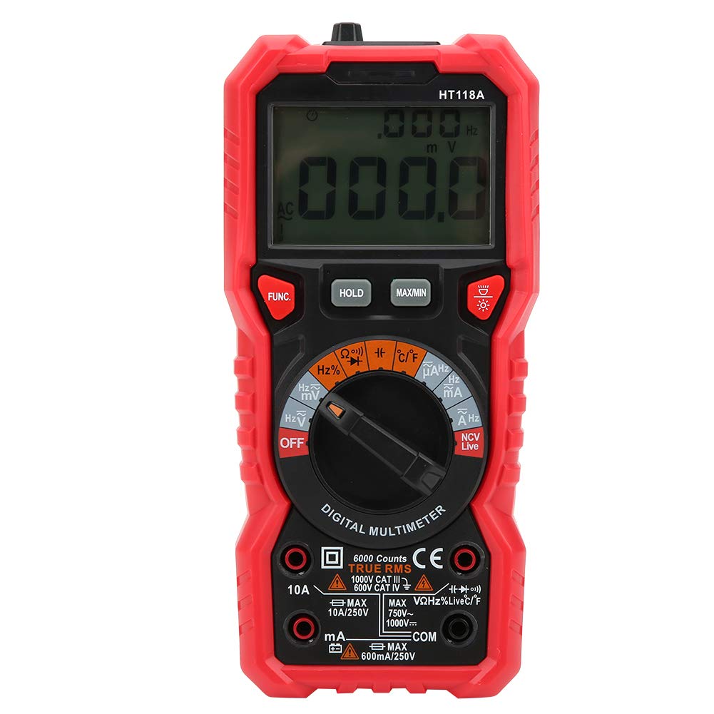 Multimetr miernik napięcia DC/AC 6000 Count Digital Multi-Tester automatyczny zakres wartości skutecznej amperomierz HT118A