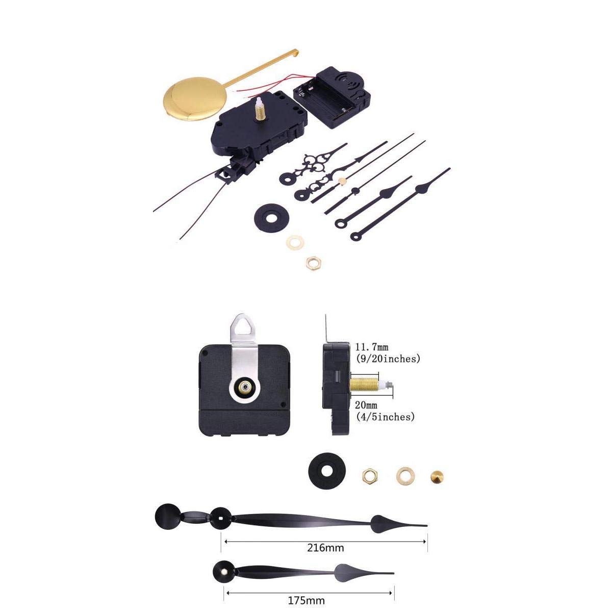 2 Pack Quartz Pendulum Clock Movement Kits DIY Making & Hands Pendulum Accs-image-8