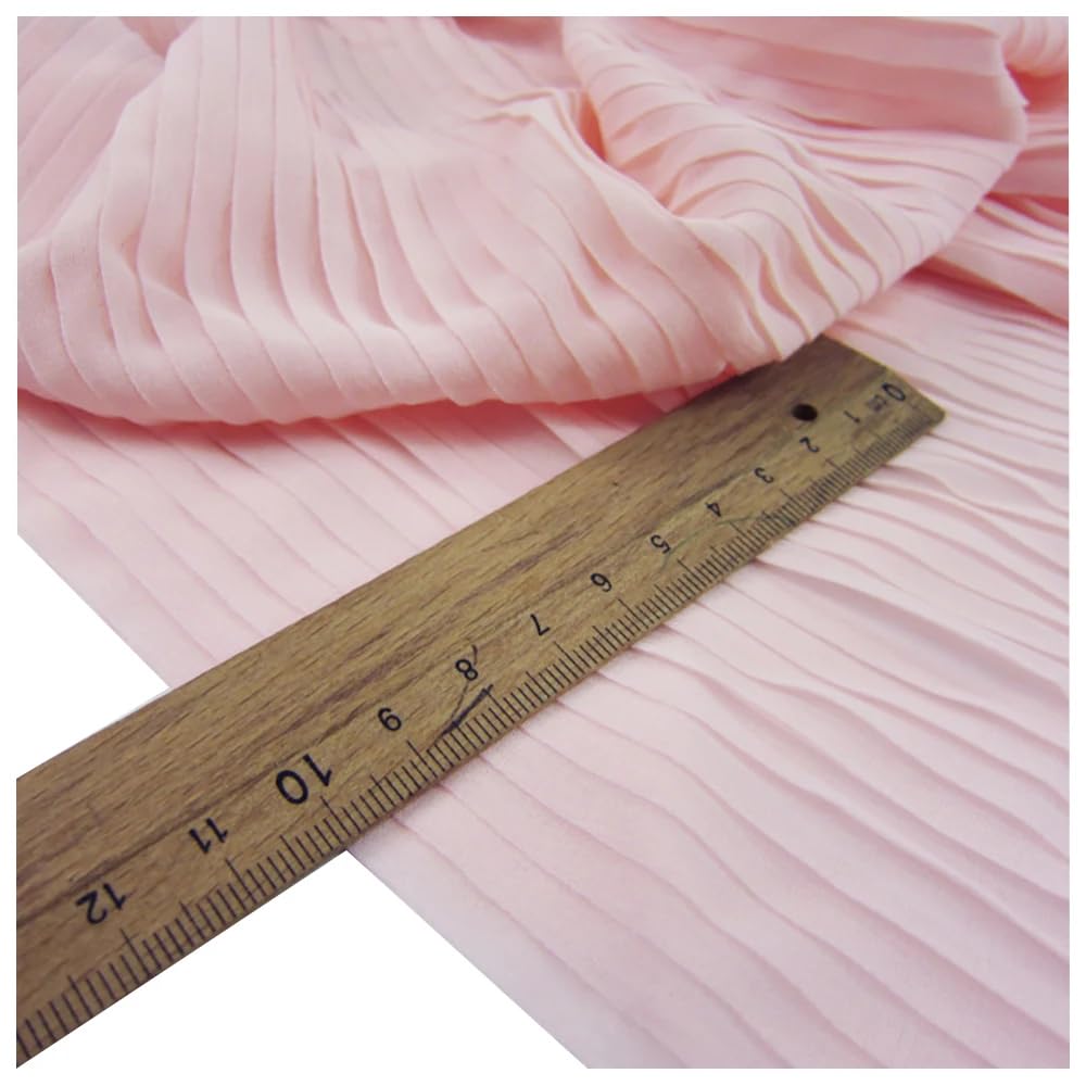 Pleated Pearl Chiffon Fabric, Pleated Pearl Chiffon Fabric for Sewing Multicolor 0.5-3 Meters 150cm(Pnnrk,Straighten 0.5 Meter)