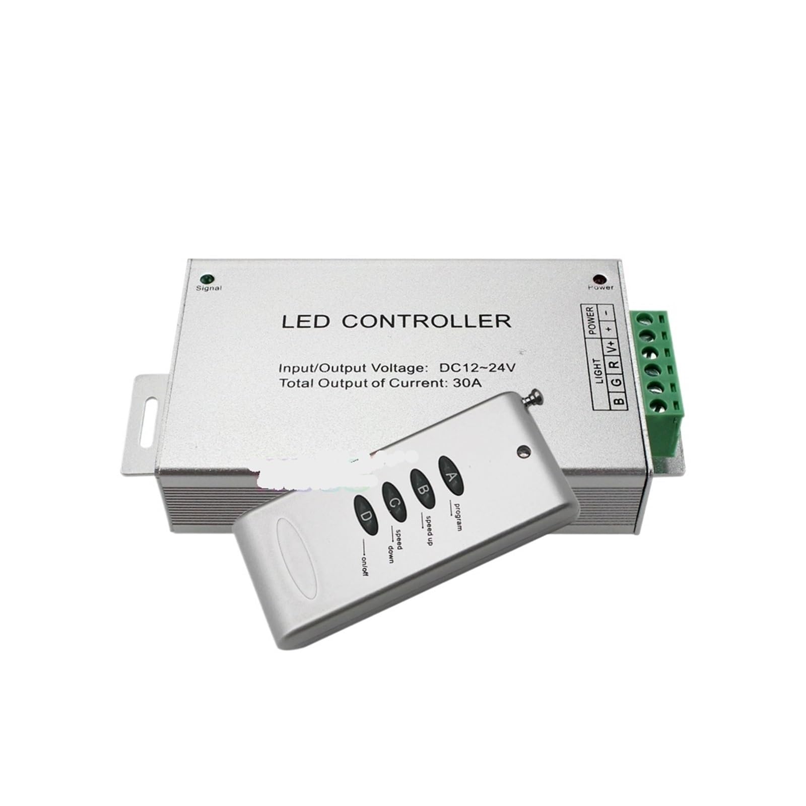 1 x kontroler LED DC12 ~ 24 V 12 A 24 A 30 A 4-klawiszowy kontroler RGB RF bezprzewodowy przełącznik sterowania (12 A)
