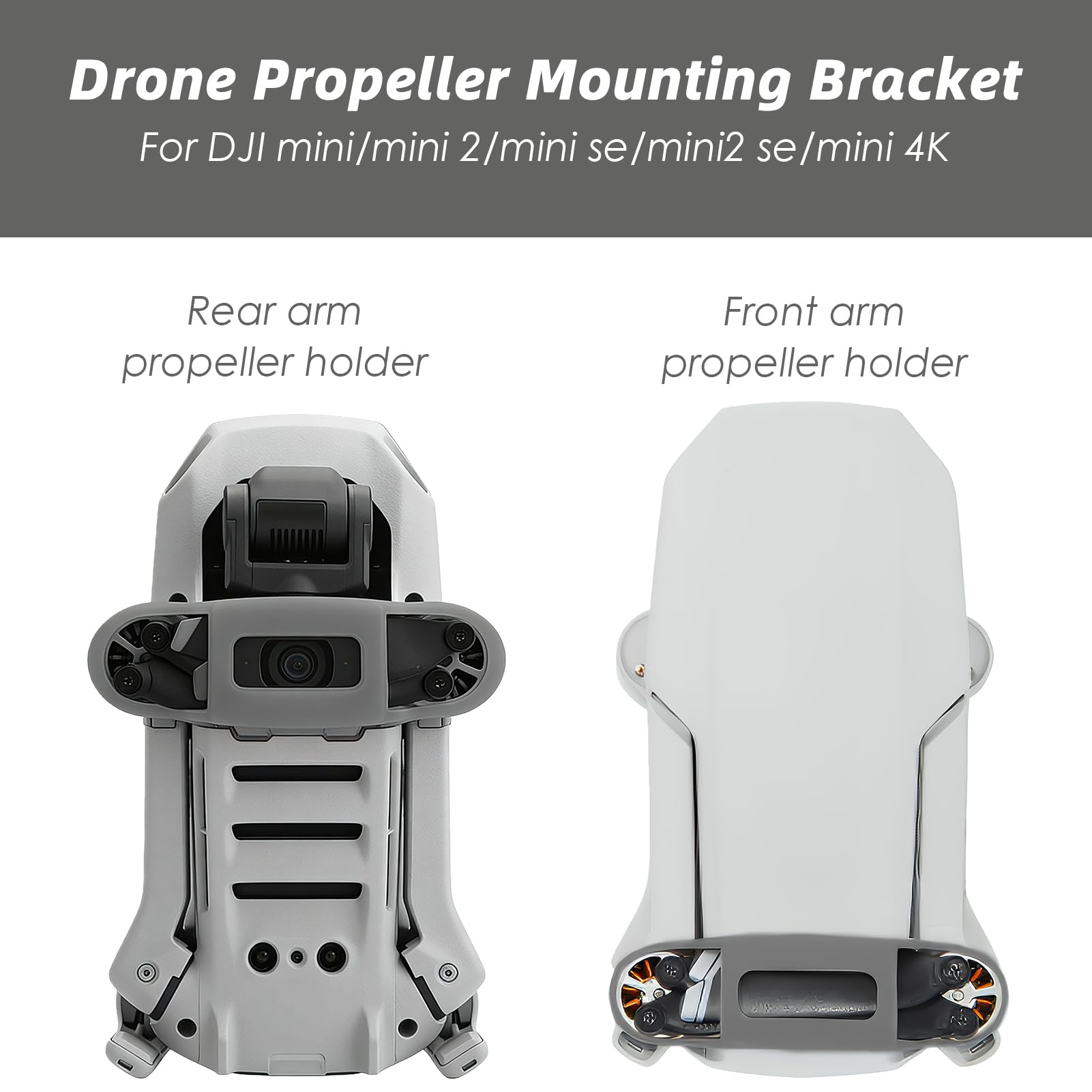 Mini 4K Hélice Correa de Soporte, 1 par de soportes para hélices de drones, accesorios de silicona, protección de hélices, estabilizador para DJI Mavic Mini/4k/2 se/Se/Mini 2 (gris) - 5