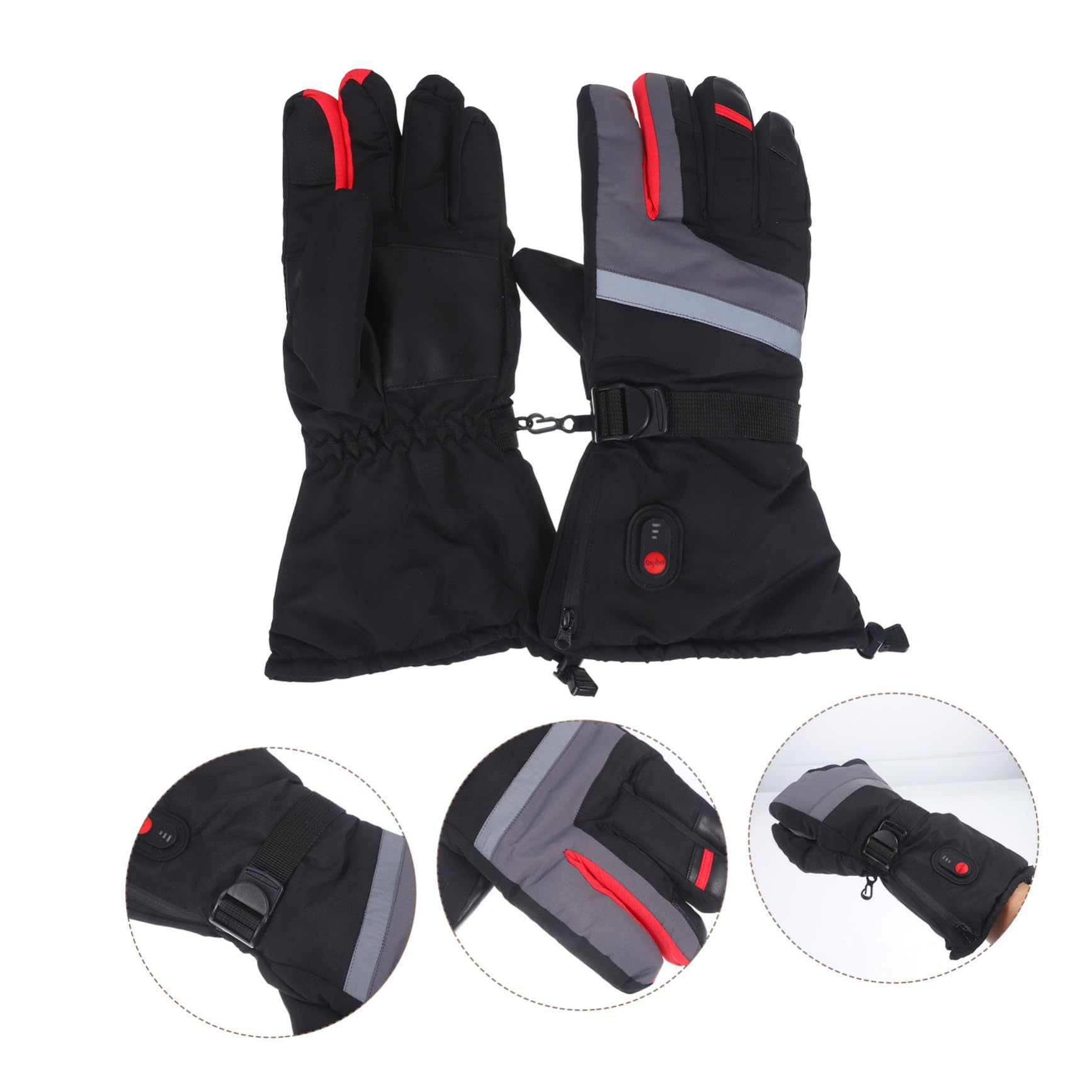 Milisten Guantes de Esquí Calefactables para Invierno Resistentes al Viento Agua para Actividades al Aire como Esquí o Senderismo Control de Temperatura de Tres