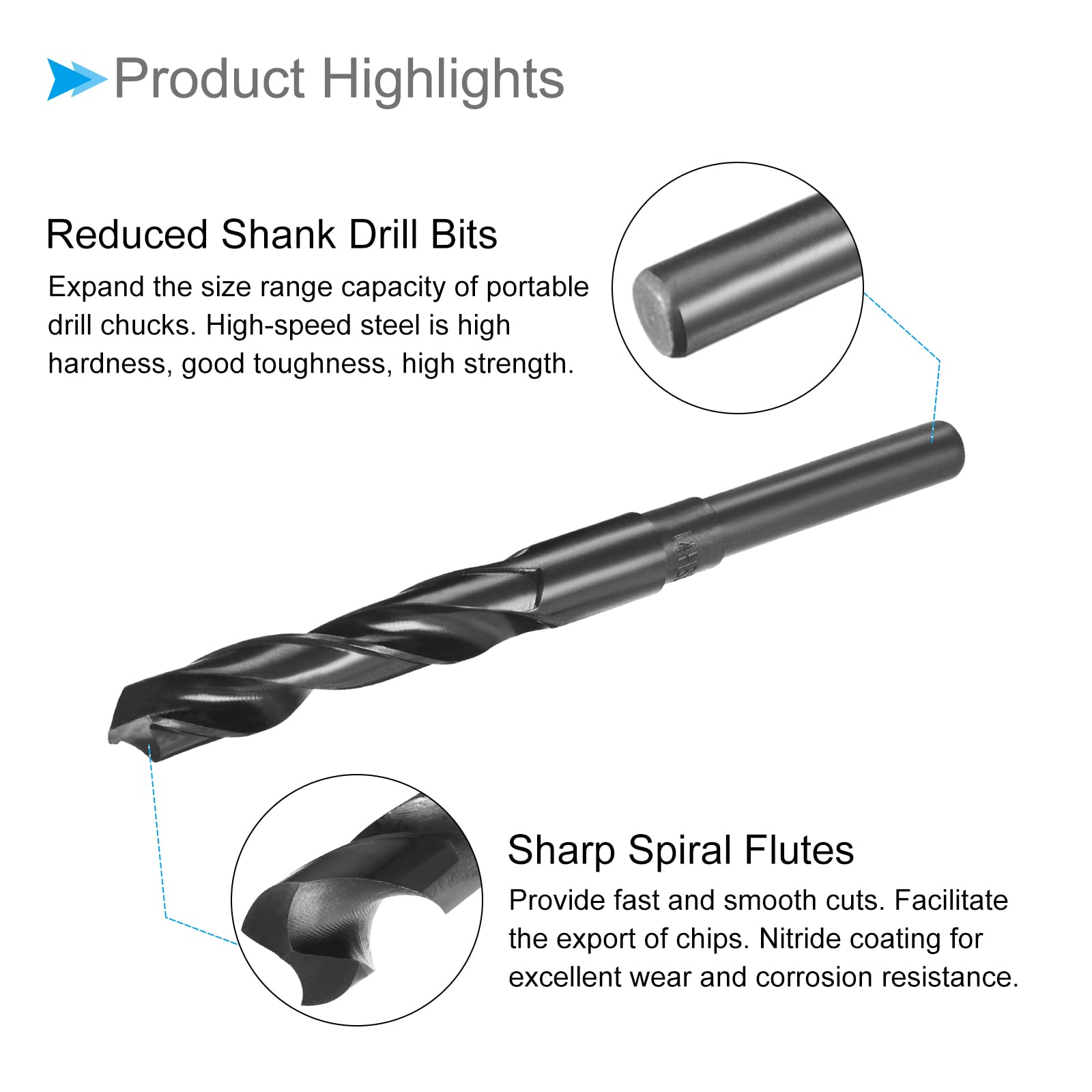 Foret Beton 10mm CoCud Torsion Foret Mèches, 10,5 Mm Coupe Bord, Titane Foret Metal 12mm