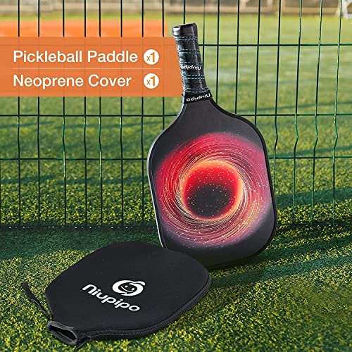 niupipo Pickleball Paddle, USAPA Approved Pickleball Paddle with Fiberglass Face, Protective Cover, Ultra Cushion, Polypropylene Honeycomb Core, 4.8-Inch Grip, Lightweight, Orange