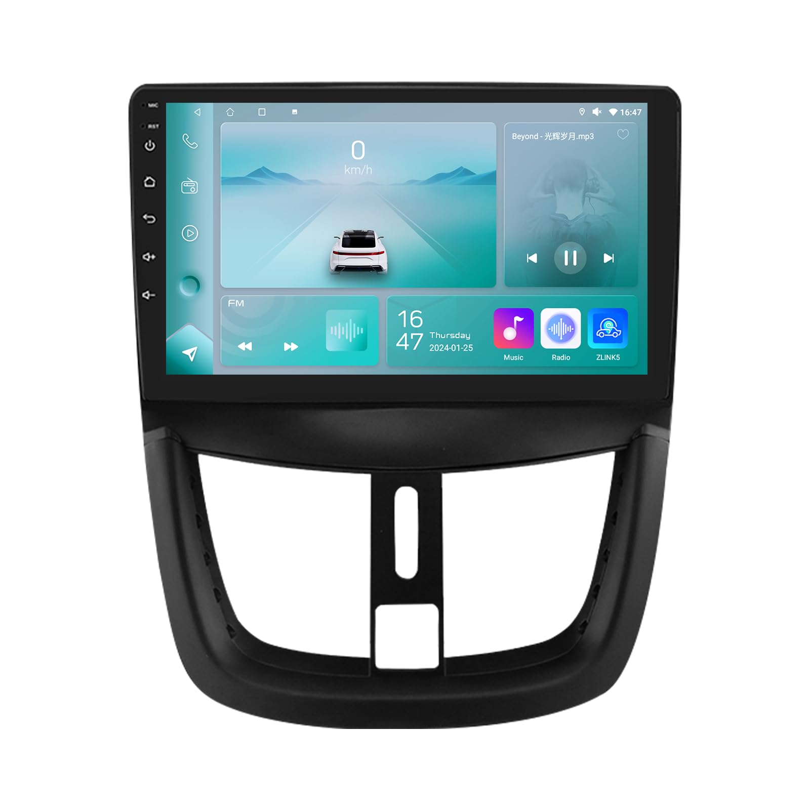 Ossuret Autoradio pour Peugeot 207 207CC (2006-2015), 9 Pouces Android 13 écran Tactile 2+32 Go Navigation GPS avec Carplay Android Auto WiFi Bluetooth USB Commande au Volant