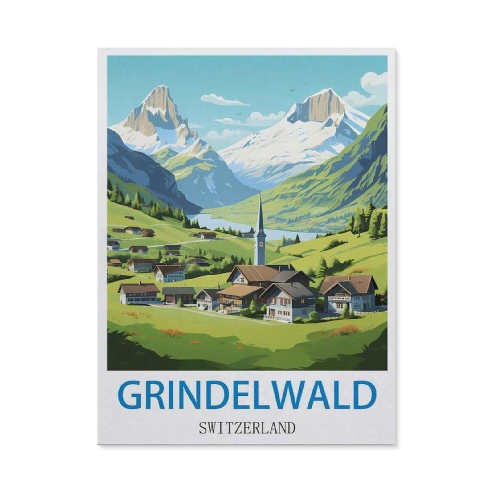 BEAYODKP Full Diamond 5D DIY Diamond Painting，Grindelwald Switzerland
