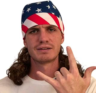 HandinHandCreations Mullet Headband Skull Cap USA Costume Wig - coolthings.us