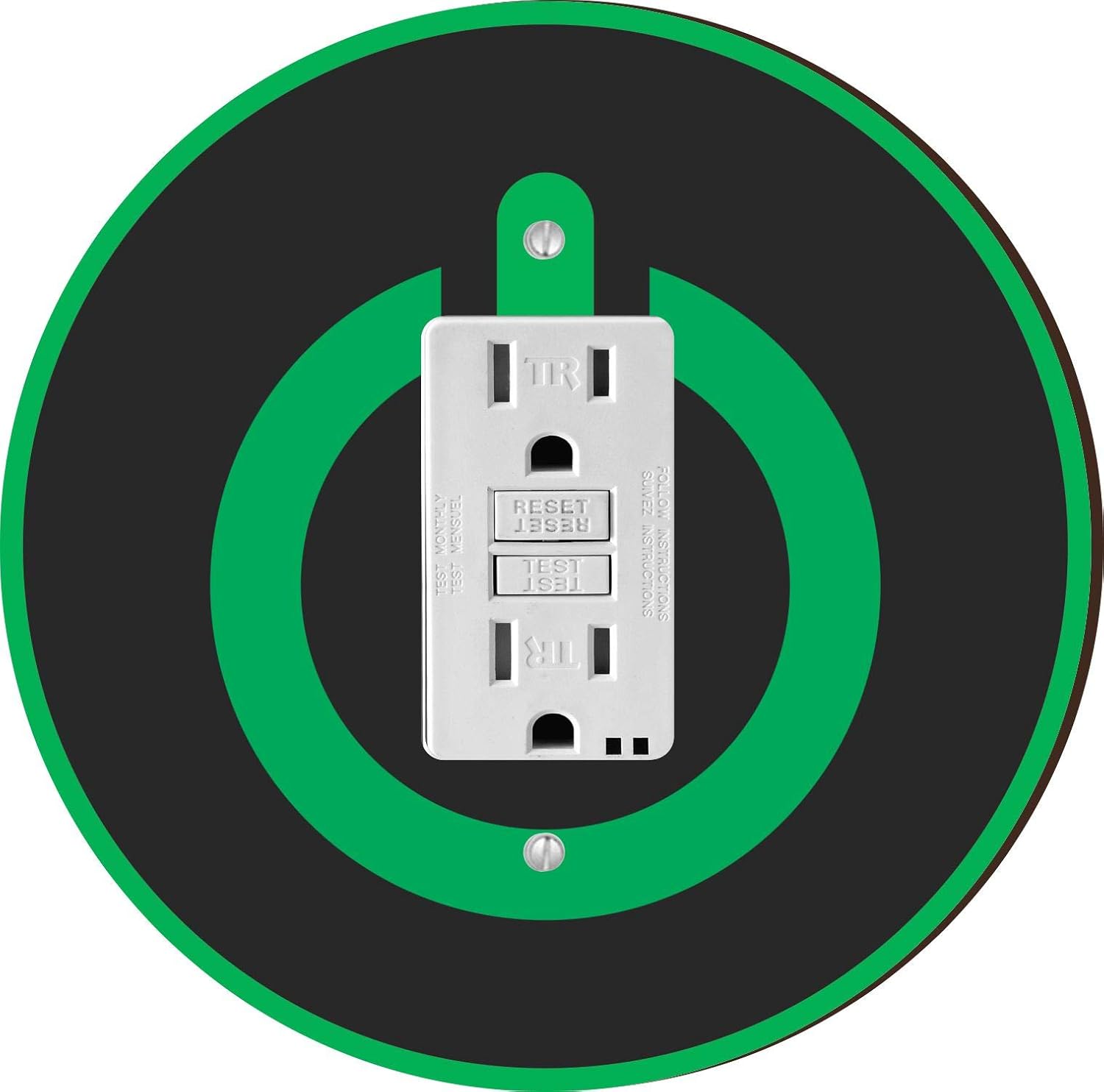 Island Gifting - Power On Button Design - Round GFI Rocker Switch Plate ...