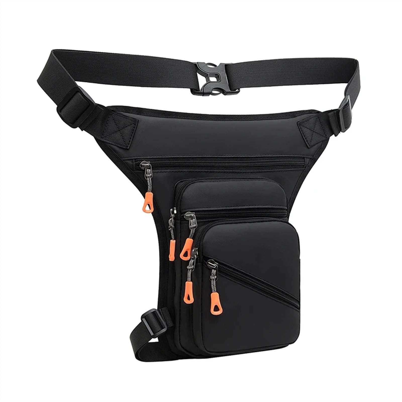 Pernera Moto,Bolsa Pierna Moto Bolsas Impermeables Uso Apto para Pierna para Hombre, riñonera para Muslo, Cadera, Viaje, Montar en Motocicleta, Bolso de Hombro Tipo Bandolera(Black)