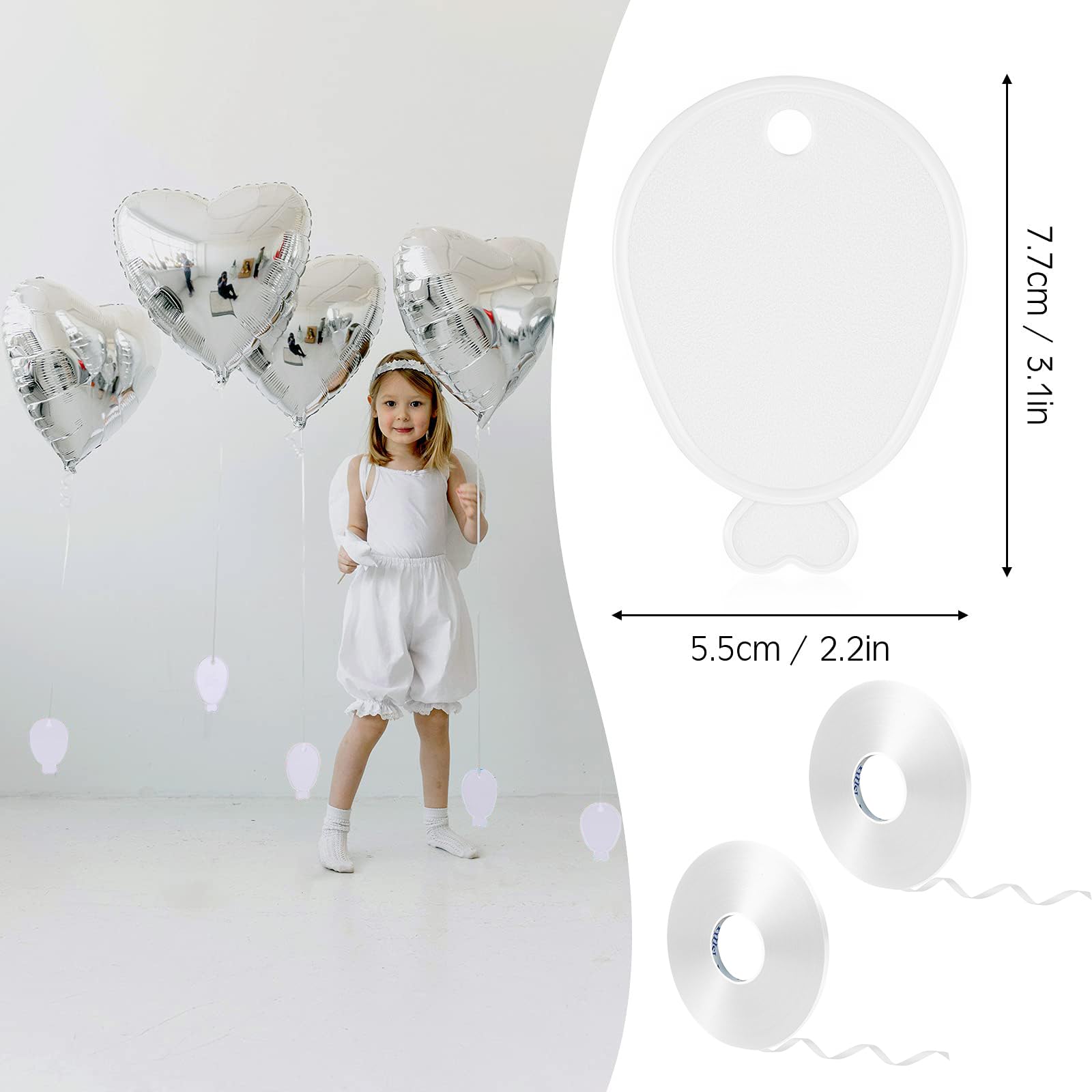 36 Pack Helium Balloon Weights - White Plastic Party Accessories - Perfect for Securing Balloons at Birthdays, Weddings, New Year - Heavy Duty 295g Weights for Decorations and Large Celebrations - Image 2