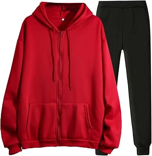 Zip Up 2 Piece Going Out Sweatsuits Lounge Sets for Women Two Matching Sweatshirt&Sweatpants Fall Workout Outfits