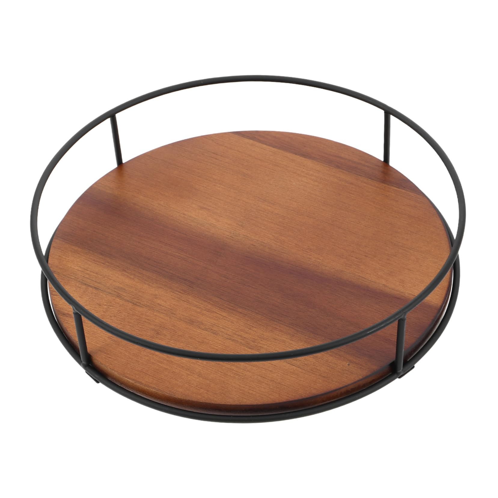 Mikinona Wooden Round Spice Box Holder Lazy Susan Turntable for Countertop Sturdy Spice Rack Organizer