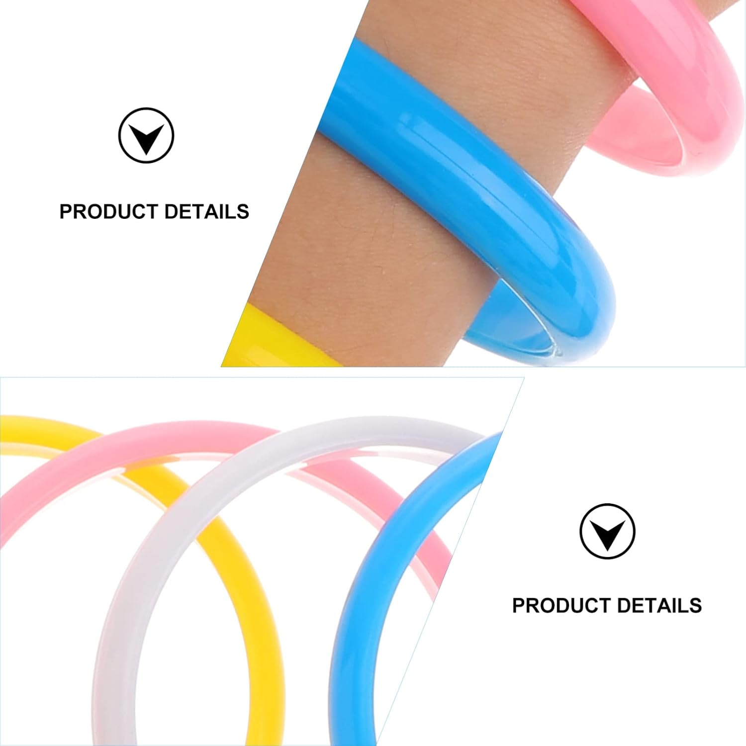 BESTOYARD Plastic Bangle Bracelets 6-Pack – Vibrant Candy-Colored Lightweight Stackable Bangles for Halloween, DIY Jewelry Making & Kids Dress-Up – for Children, Teens & Women