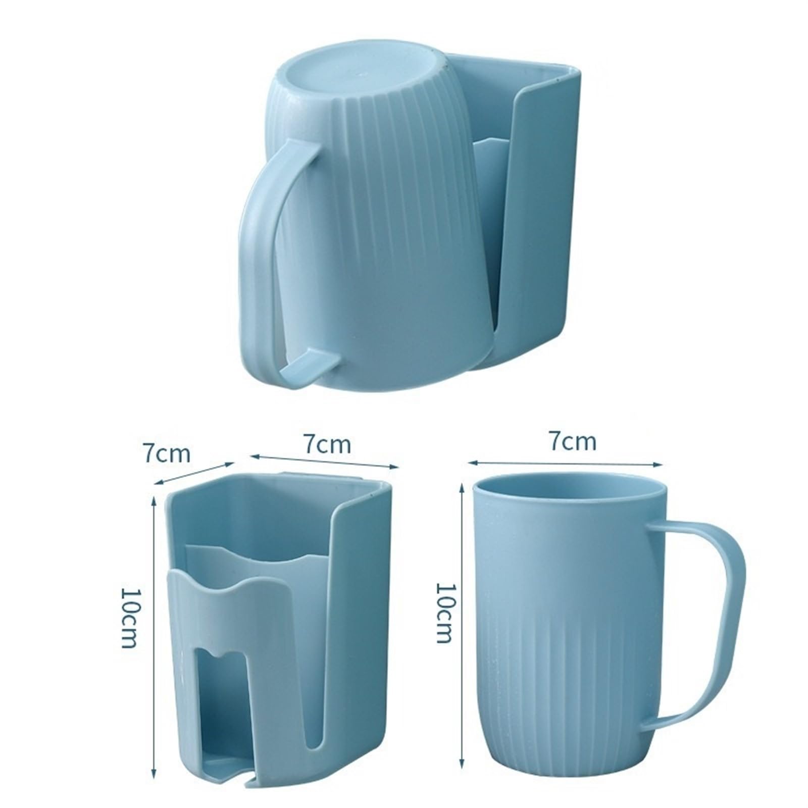 JINGYAN Etui i pokrowce na szczoteczki do zębów Toothbrush Shelf Cup Mouthwash Wall Bathroom Mounted Toiletry(White)