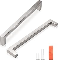 Vista 33 de KNOBWELL Paquete de 20 manijas cuadradas de gabinete de cocina de 5 pulgadas, tiradores de armario negro mate de 5.039 in, pomos de cajón de tocador