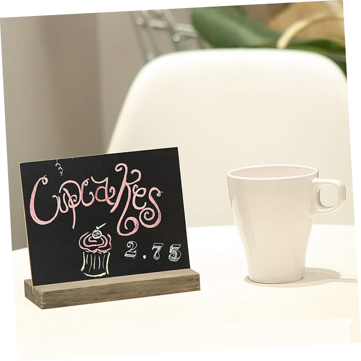 Tableau Noir de Table Mini avec Support, Lot de 10 en Bois