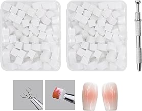 YPYMOD 200 Spugne per Nail Art, Accessori per Nail Art, Pennello Ombre, con Pinza Pennello per Sponge, Applicatore Fai Da Te(Bianco)