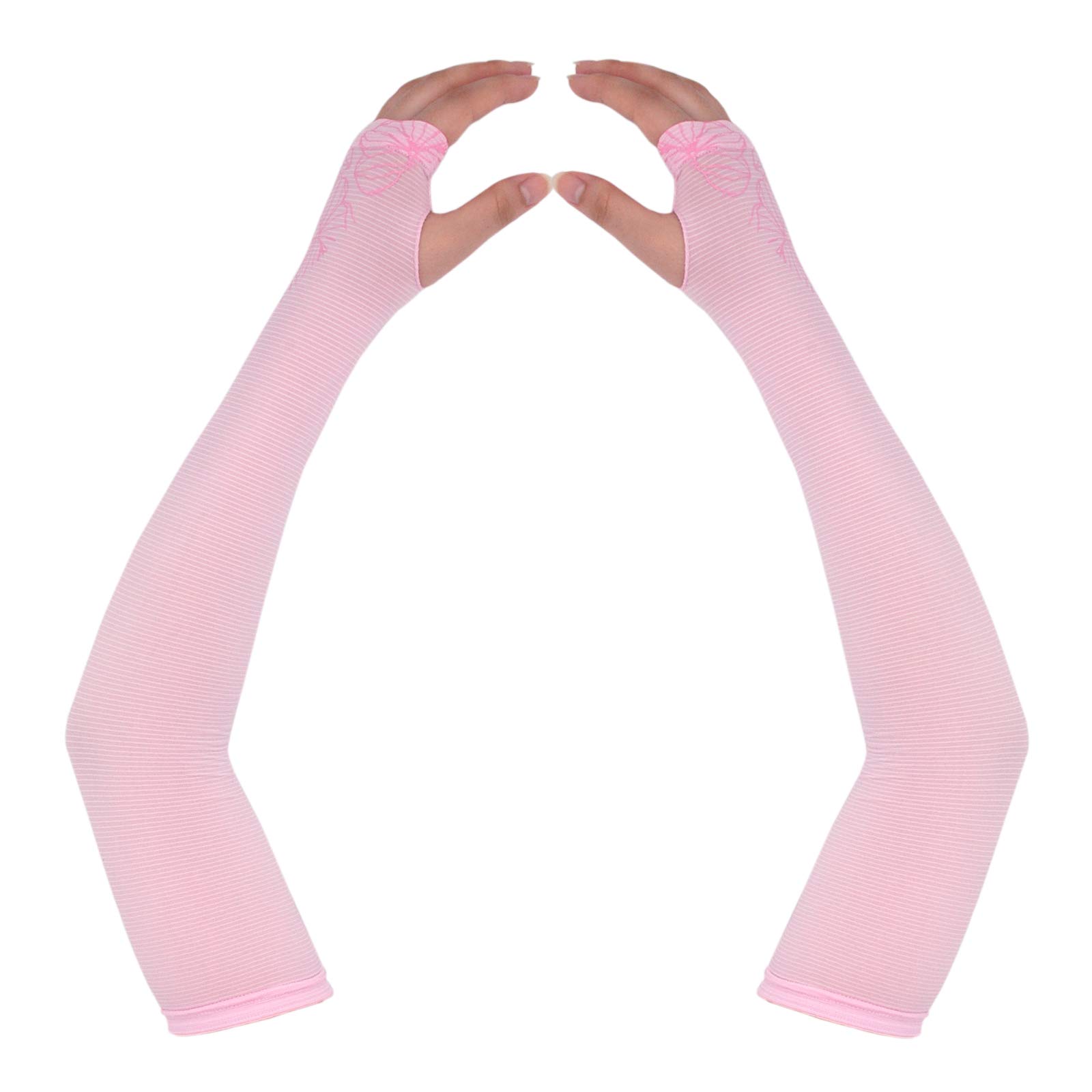 Compression Arm Sleeve for Men Women Youth - UV Sun Protection Sleeves Hand Cover Style with Thumb Holes - Cooling Aqua X Extreme Soft Skin Touch Feeling Fabric - for Running in Summer 1 Pair