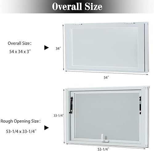 Miniatura 4 de Ventana de concesión con toldo de 53 pulgadas de ancho x 33 pulgadas de alto, ventanilla de servicio de camiones de alimentos para tu camión de