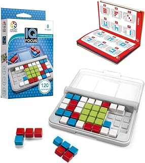 SmartGames IQ Focus Cognitive Skill-Building Travel Game with Portable Case featuring 120 Challenges for Ages 8 - Adult