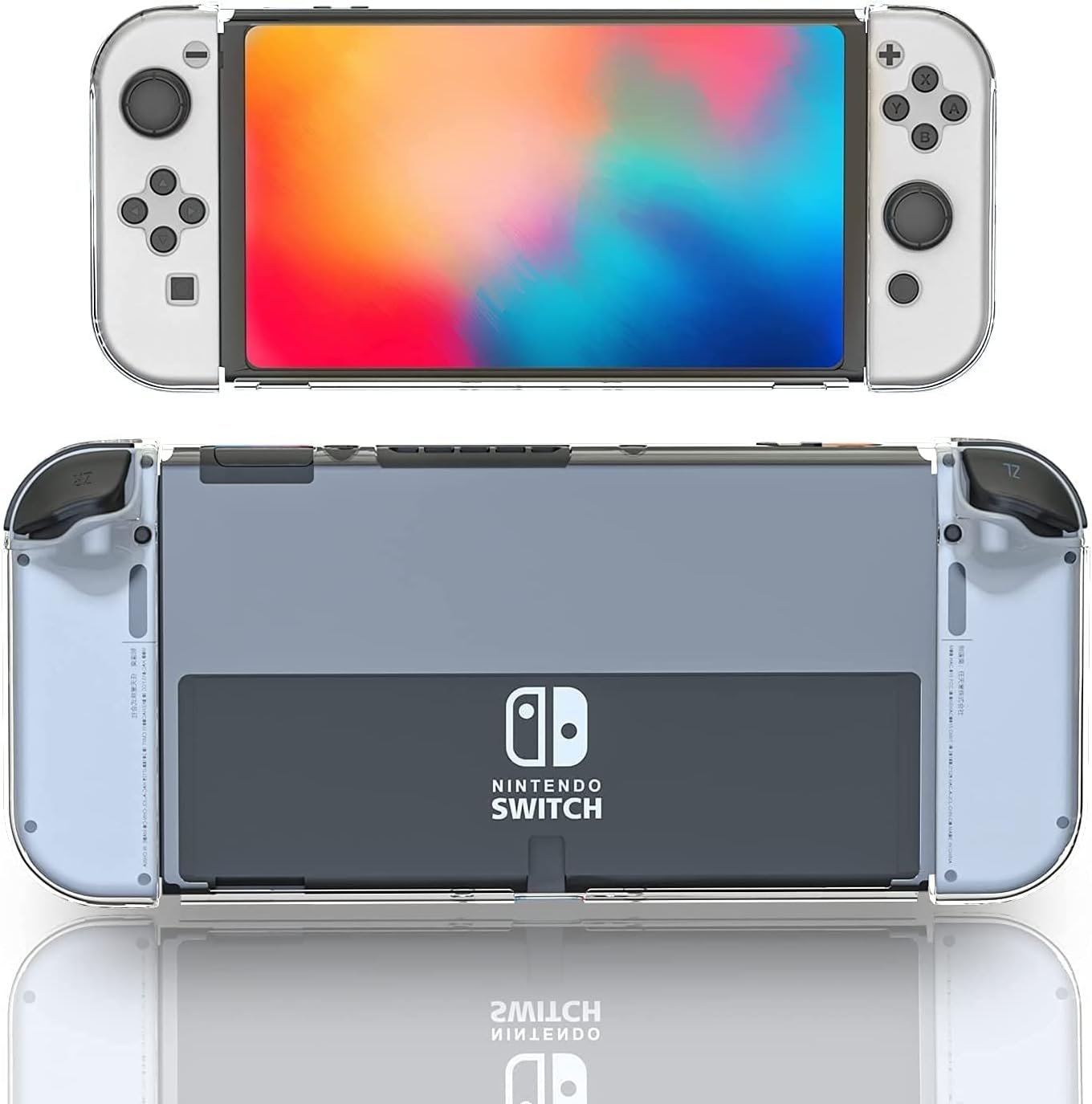 ECHZOVE Nintendo Switch OLED Protective Case, Switch OLED Clear Cover Case TPU Case for Joyons, Case for Nintendo Switch OLED 2021