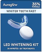 Vista 8 de Kit de blanqueamiento dental Auraglow, luz aceleradora LED con cable, gel blanqueador dental al 35% de peróxido de carbamida, 12 tratamientos