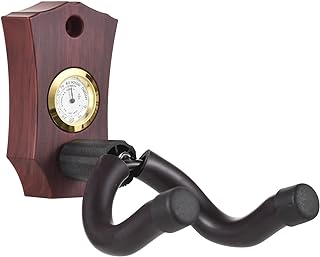 2-in-1 Guitar Wall Mount with Hygrometer Humidity Meter Guitar Wall er Stringed Instrument Holder Solid Sturdy Wall Hook er for Guitar Ukulele Mandolin