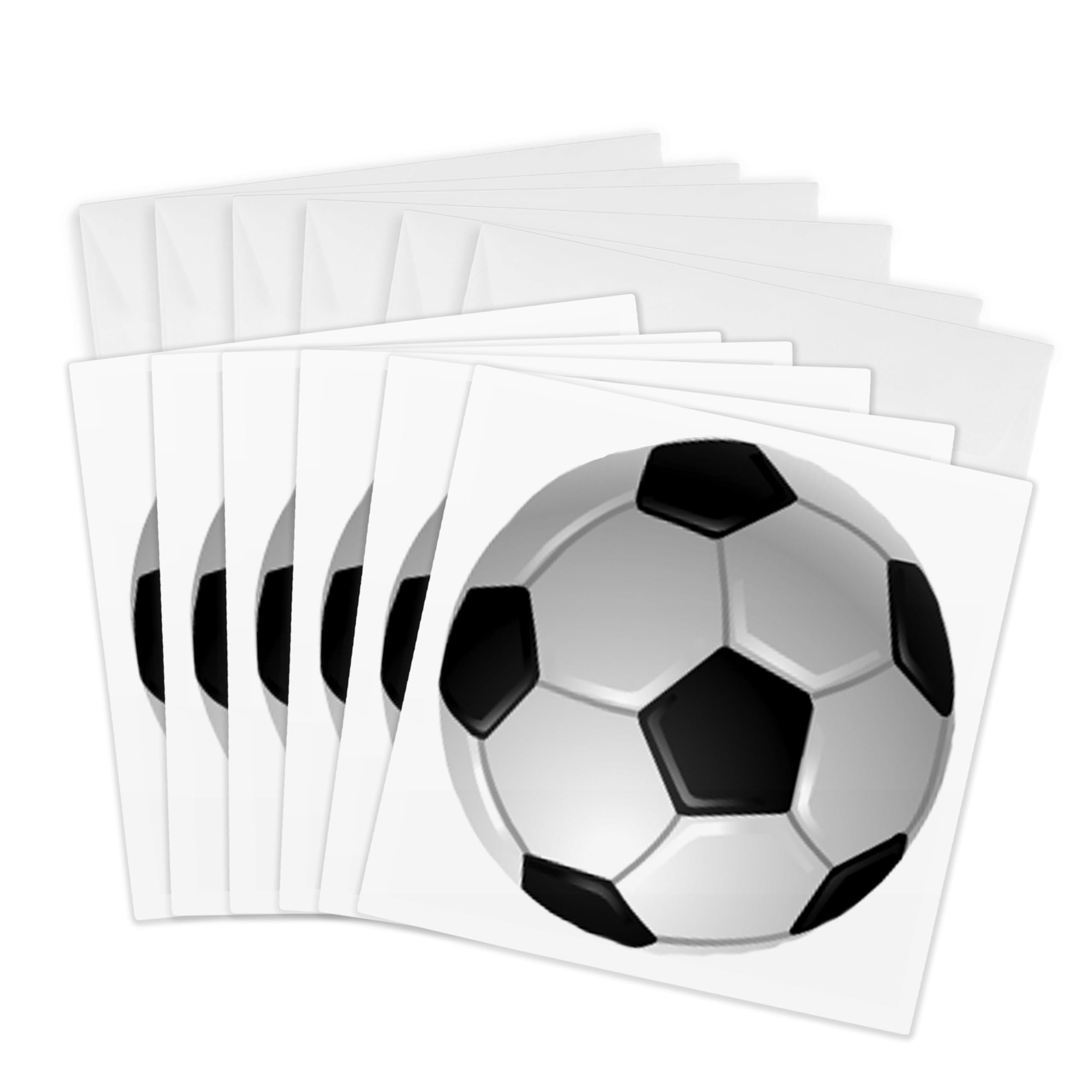 3dRose gc_6254_1 6 x 6-Inch "Soccer Ball" Greeting Card (Pack of 6)