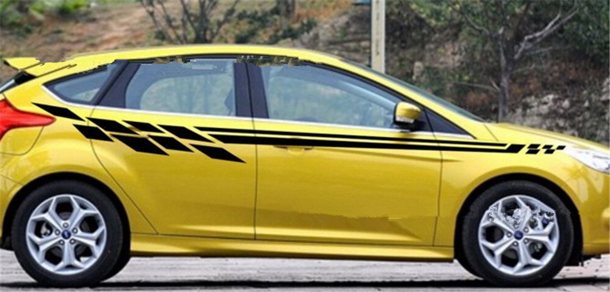 Fochutech 1 Set Car Auto Body Sticker Grid SelfAdhesive Side Truck