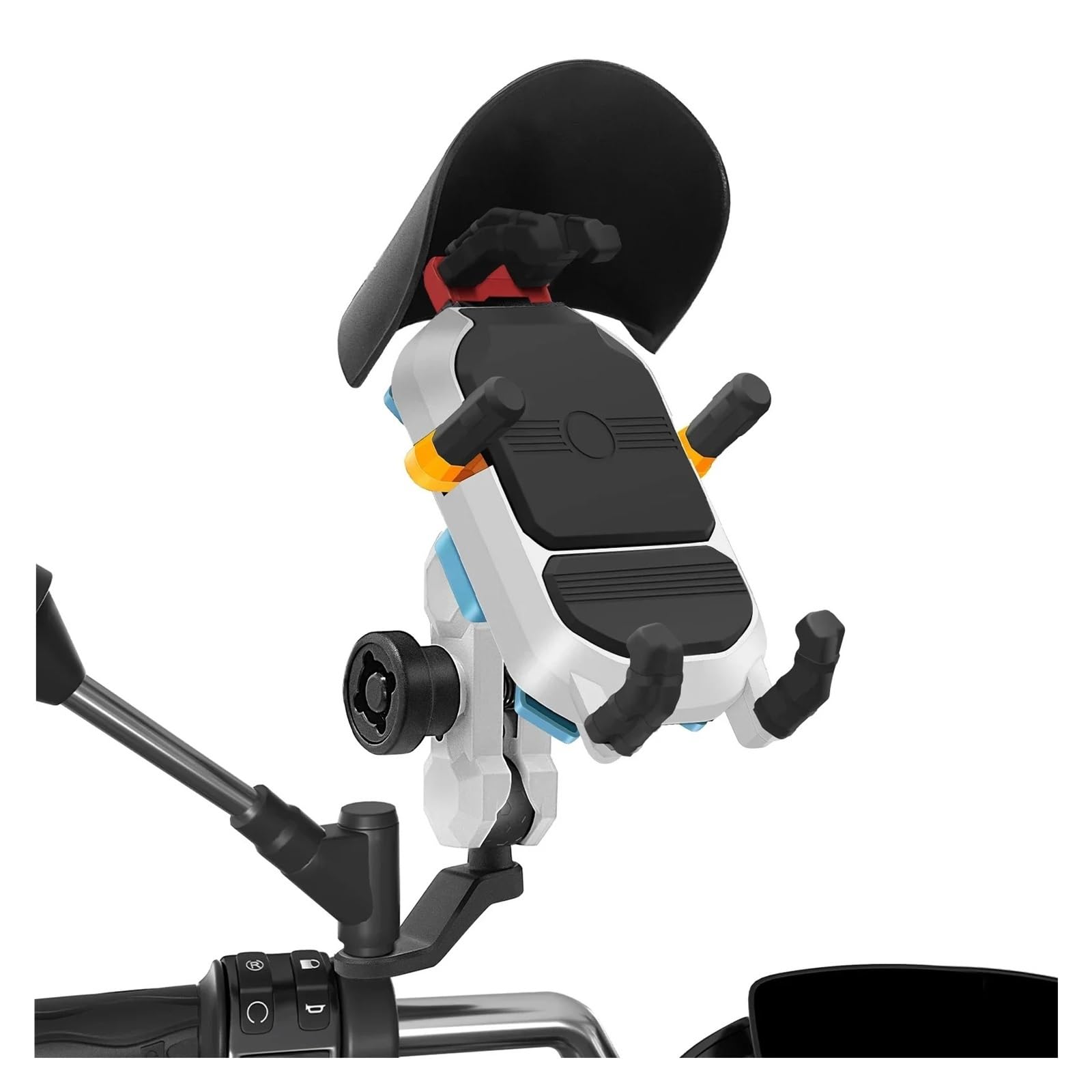 Support Téléphone Moto Support De Téléphone De Moto Anti-Vibration Antivol Antichoc Support Guidon en Aluminium Support Rétroviseur pour Vélo 4,7 À 7,2 Pouces Support Telephone Velo(Mirror Holder)