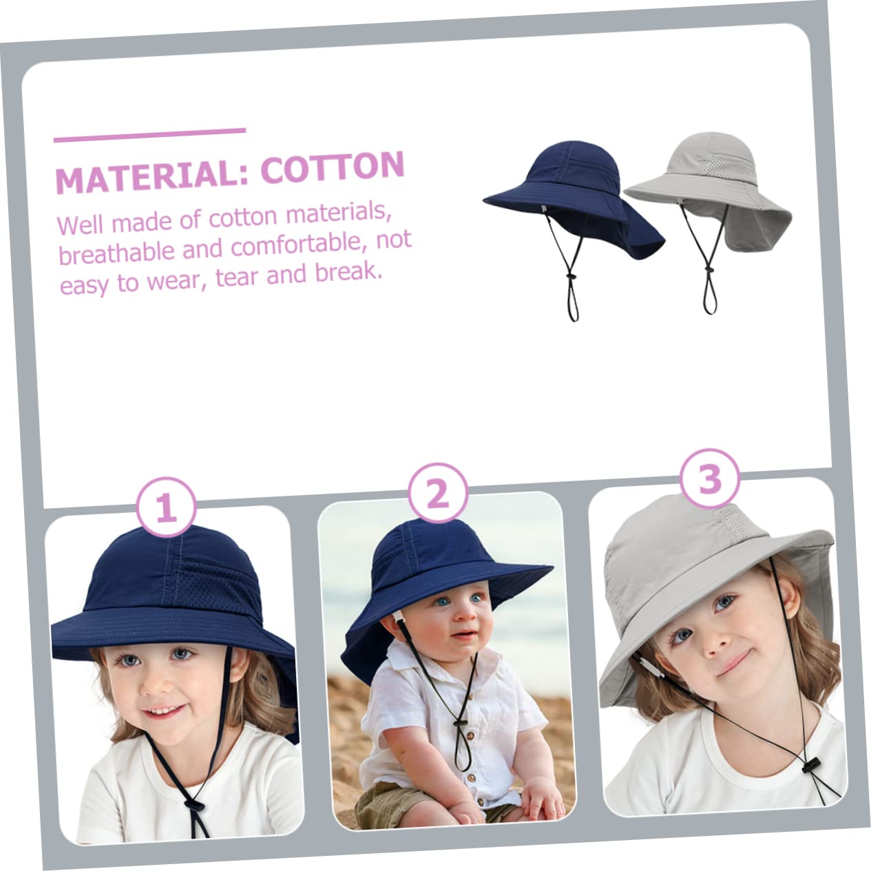 SHERCHPRY Sombrero De Playa Sombrero De Pescador De Algodón Sombrero De Verano para Niña Sombrero para El Sol Plegable con Protección UV Sombrero De Pescador De Niña