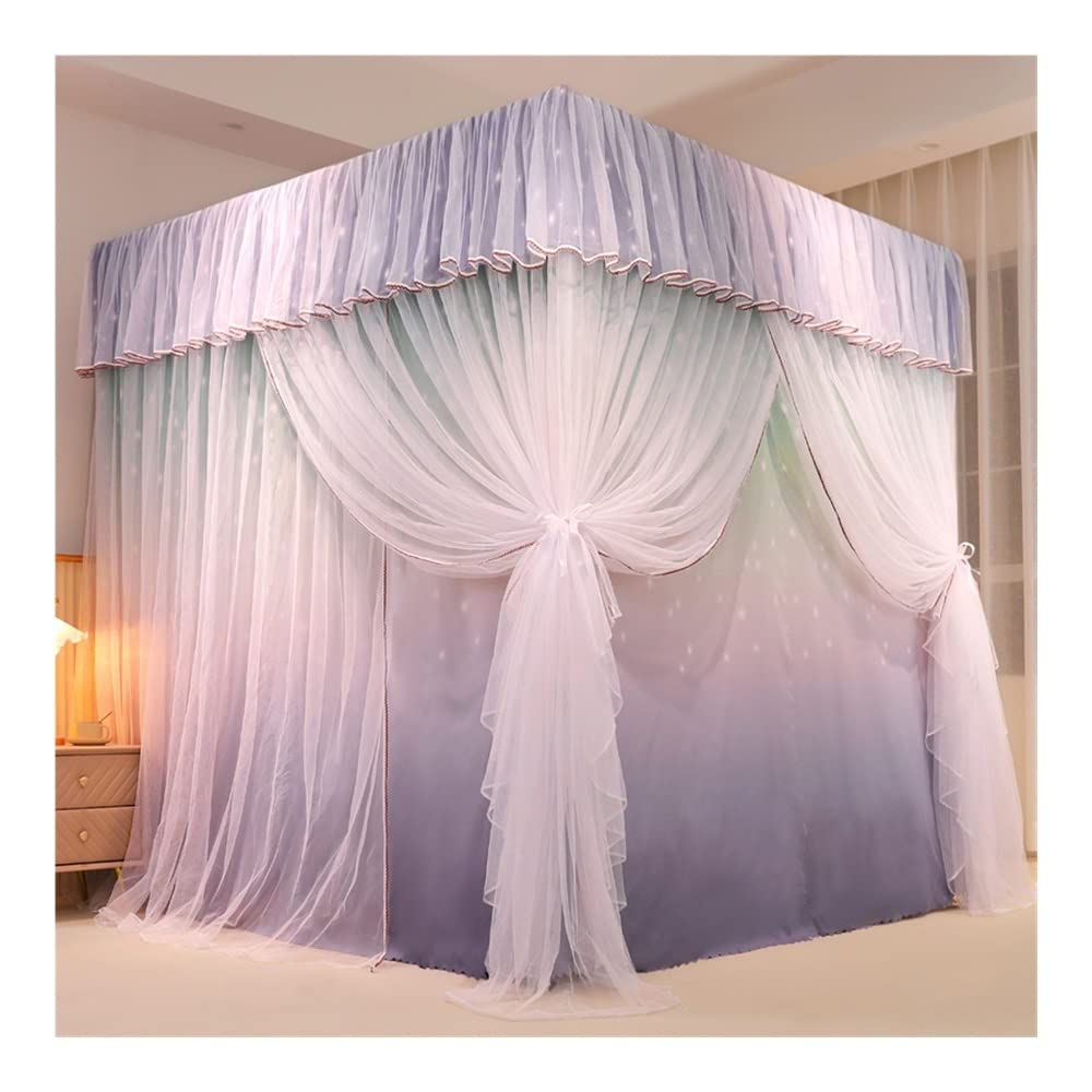Moustiquaire pour lit 1,5m style auvent de luxe à 4 pôles en dimensions 150x200x200cm couleur style 2