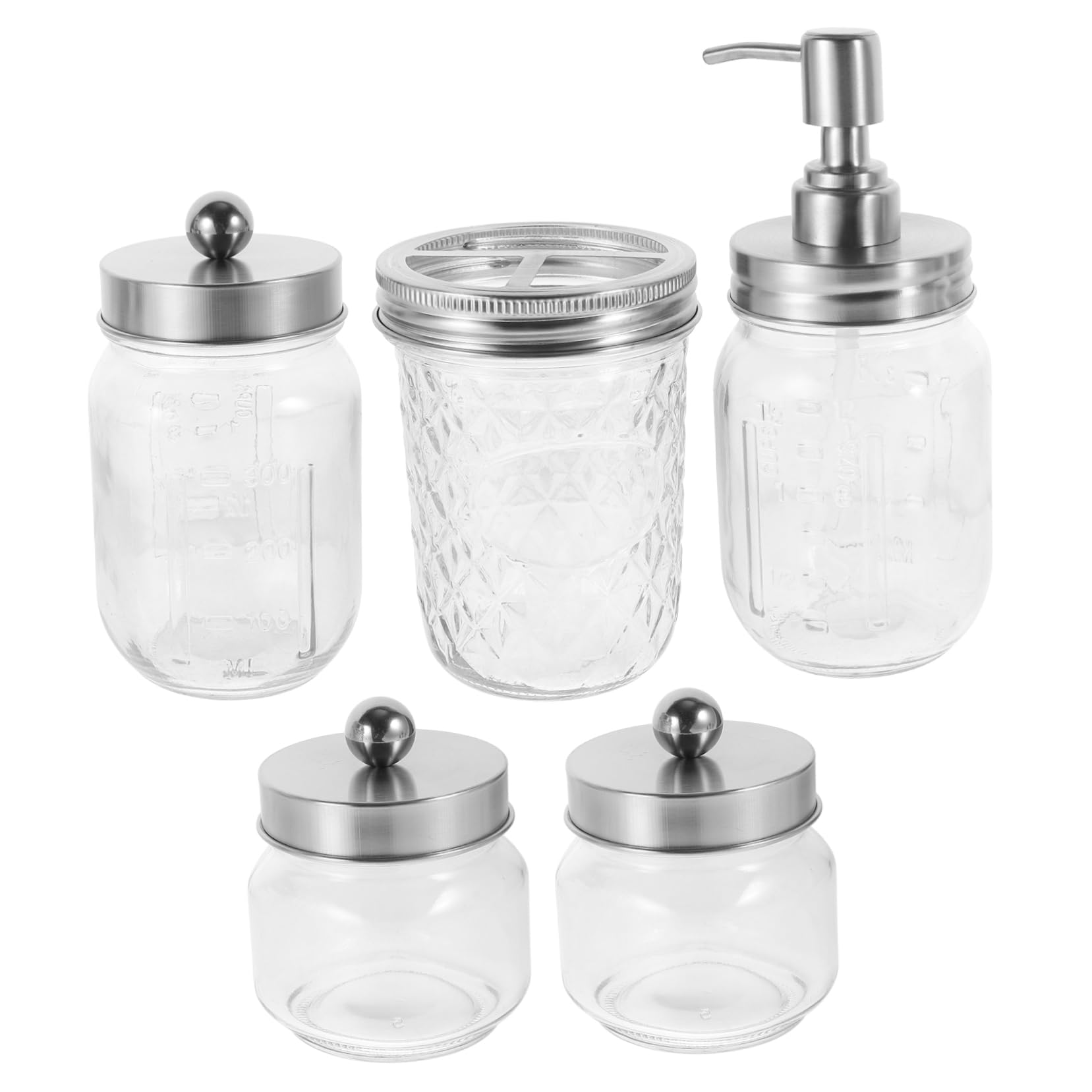 PRETYZOOM Accesorios Baño Frasco Dispensador Jabón Cepillo Dientes Hisopos Algodón