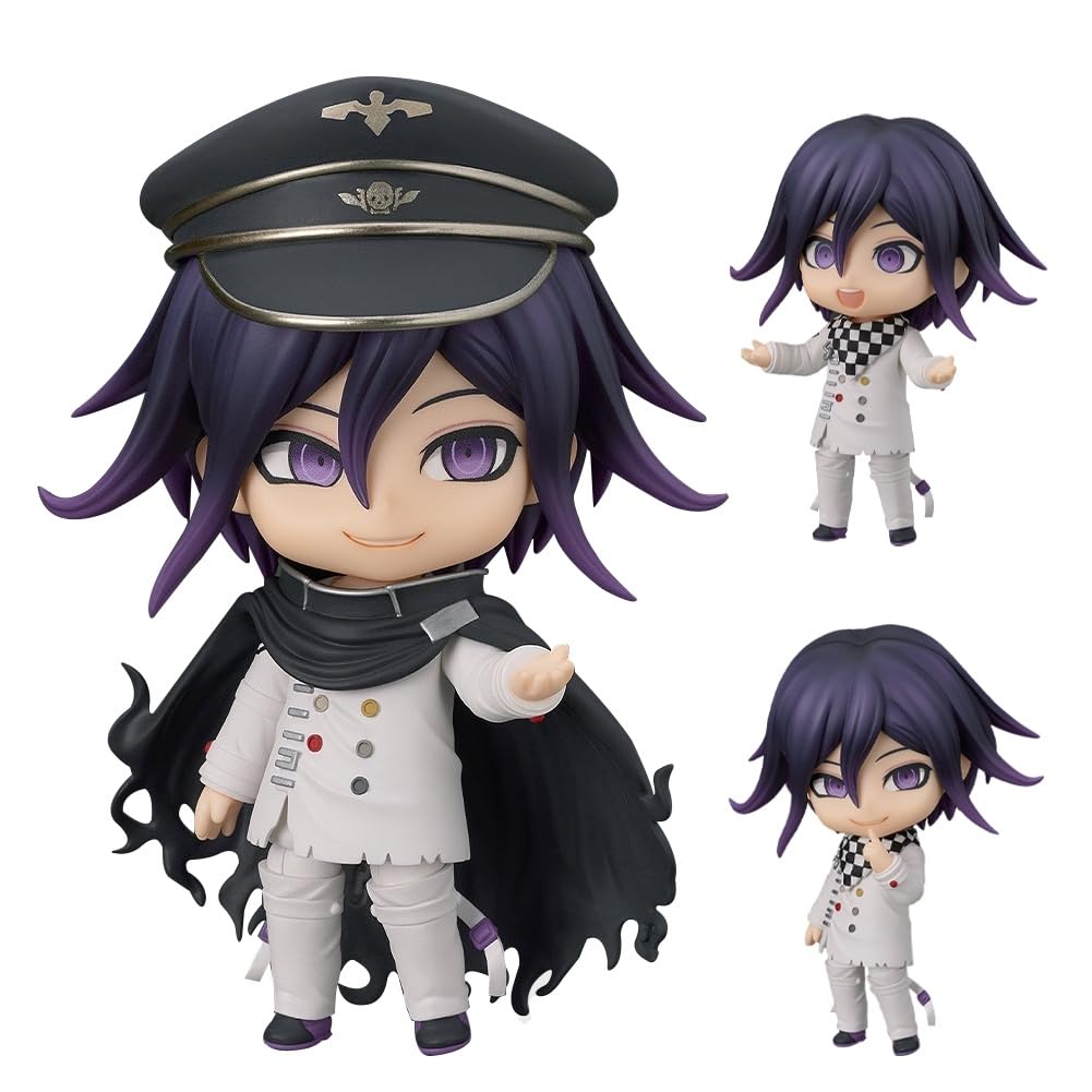 Jiumaocleu Kokichi Oma Action Figure Movable Joints with Accessories Face Changeable Parts Removable Kokichi Oma Super Action Statue Desktop Decorations Collectible 10CM