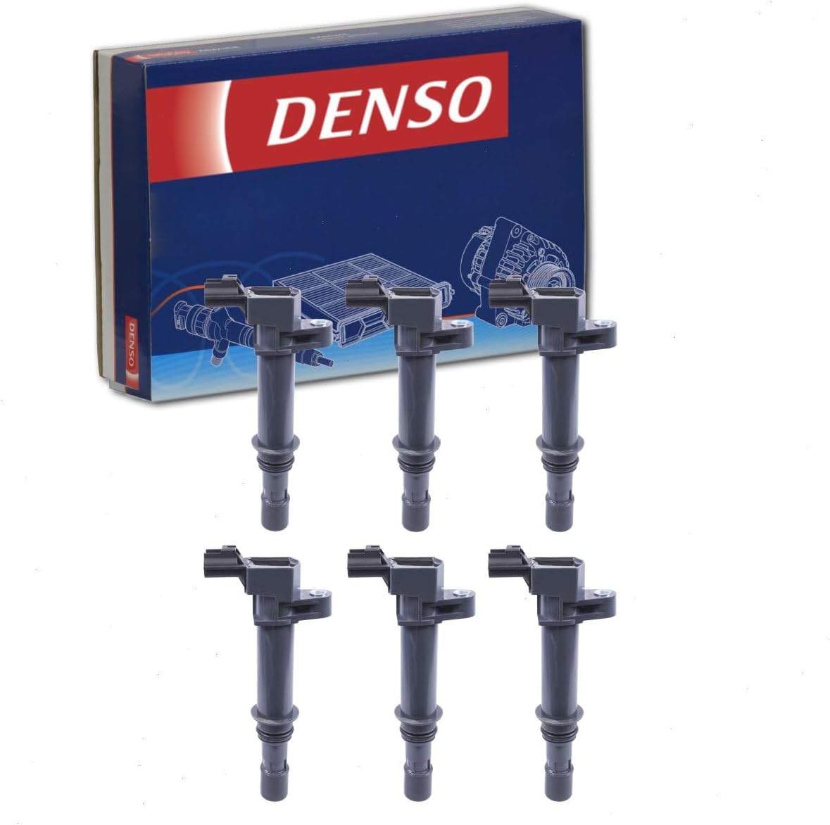 6 pc DENSO Direct Ignition Coils compatible with Jeep Grand Cherokee 3.7L V6 2005-2008