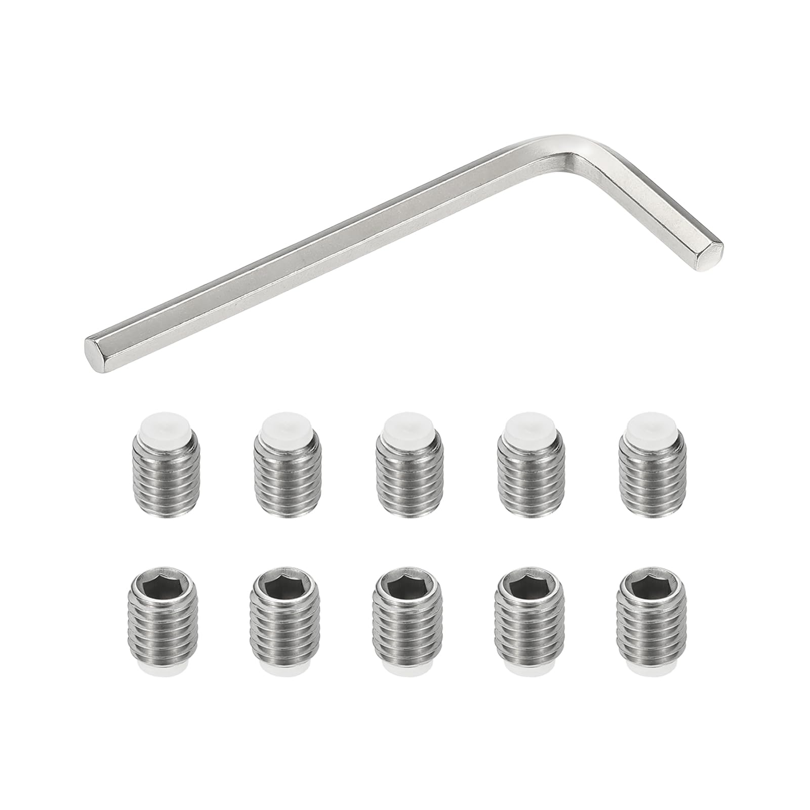 PATIKIL M10x12mm Nylon Tip Grub Screw
