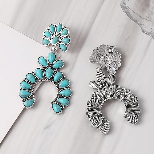 Miniatura 6 de Boolavard Turquoise Bohemian Dangle Earrings for Women, Turquoise Dainty Teardrop Drop Earrings Boho Hoop Healing Stone Earrings Jewelry Gifts