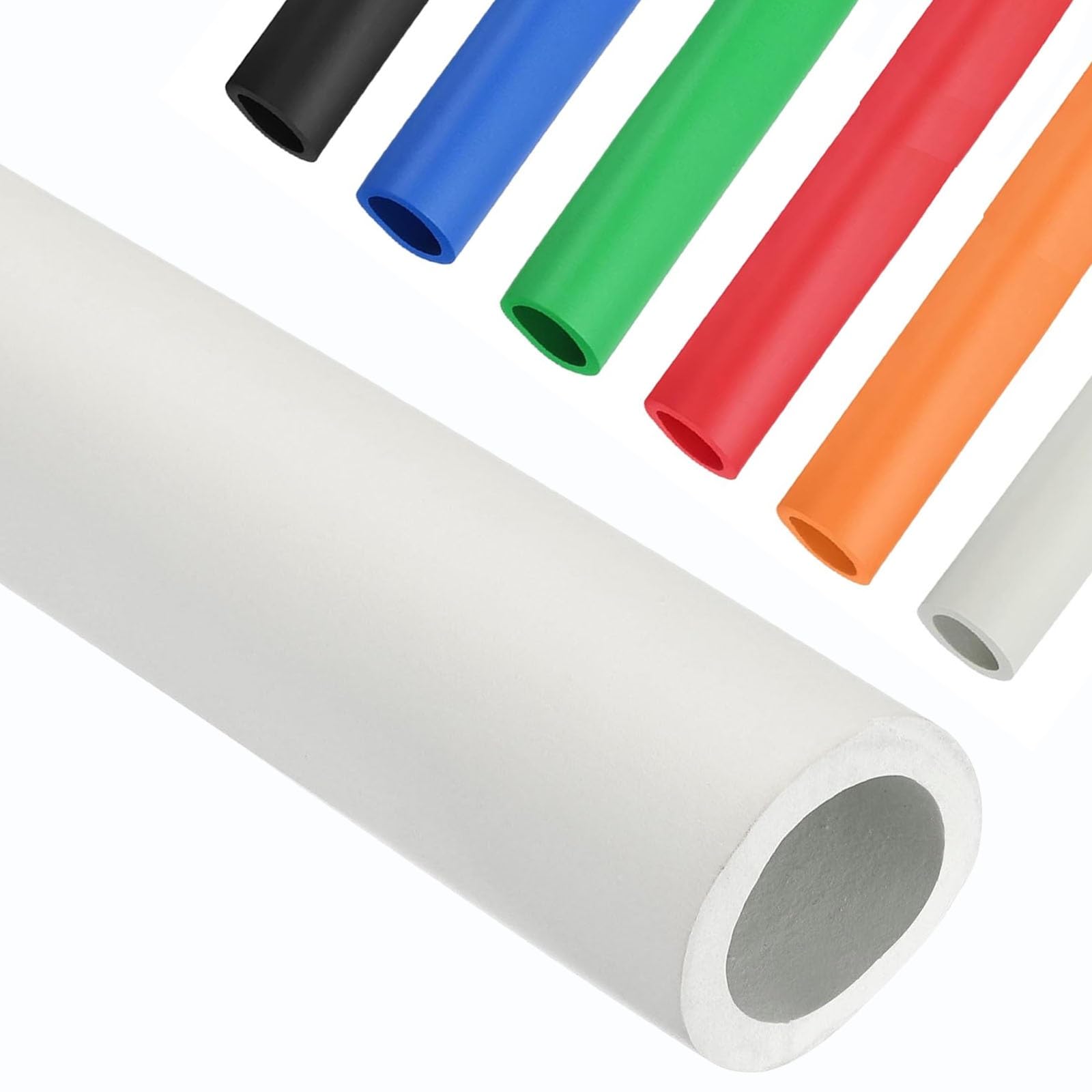 Colored Foam Insulation Pipe Insulation Waterproof Pipe Cover Flexible Flame Retardant, Heat Preservation Insulated for Guitar Stand Foam Tube, Exercise Machine(White,32mm*5mm*1m)