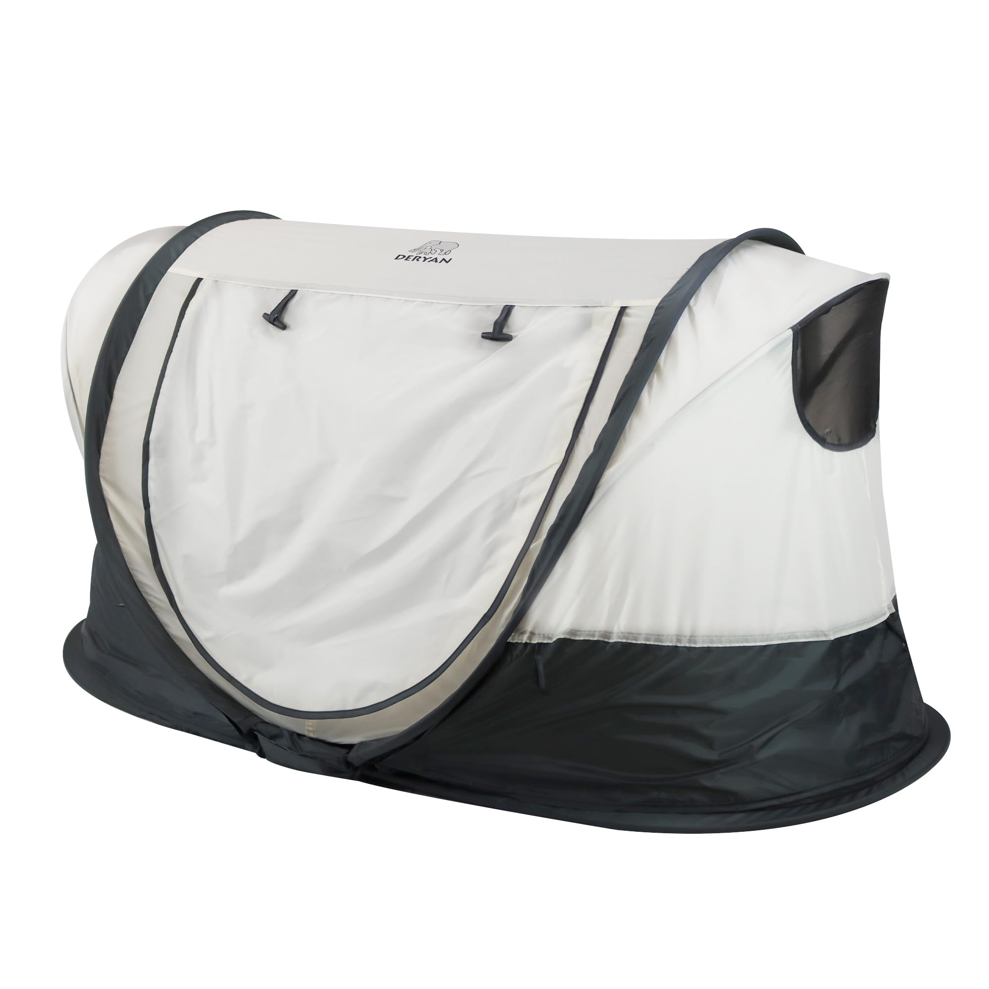 Deryan Shane Lit de Voyage Pour Petits Enfants Avec Matelas - De la Naissance Jusqu'à 3 ans - Tente Bébé Pop-Up Montée en 2 Secondes - Moustiquaire et Sac de Voyage Inclus - 120x70x60 cm (Crème)