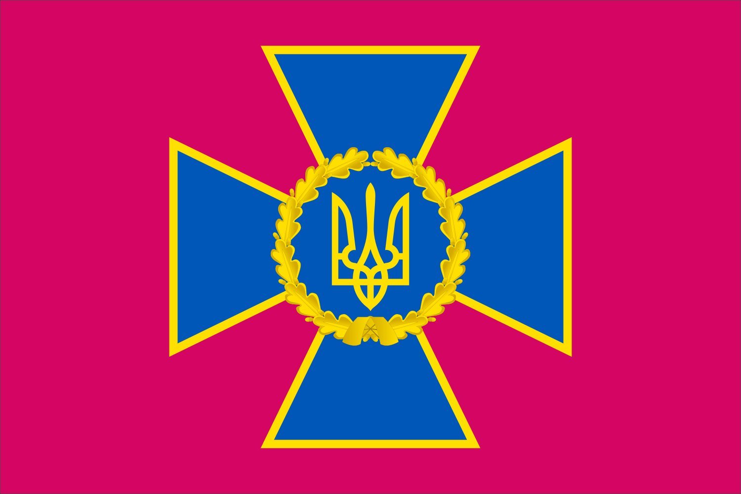 Drapeau Large Security Service of Ukraine finitions premium grand format